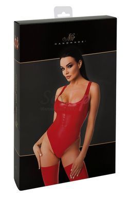 Боді Noir Handmade F352 Red powerwetlook body - XL - фото товару 8
