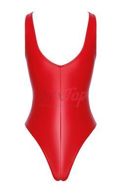 Боді Noir Handmade F352 Red powerwetlook body - XL - фото товару 7