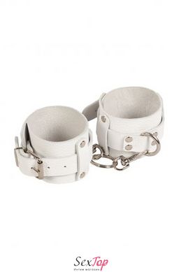 Наручники Leather Dominant Hand Cuffs,white 280153 фото