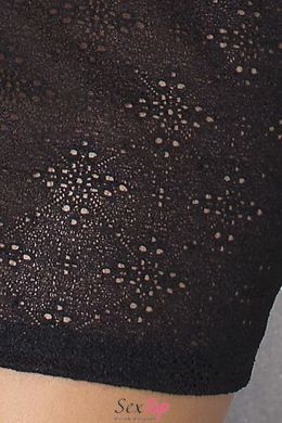 (SALE) Сорочка приталенная CAROLYN CHEMISE black 4XL/5XL - Passion, трусики PS1062 фото