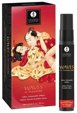 Спрей для посилення слиновиділення Shunga Waves of Pleasure Strawberry Sparkling Wine - фото товару 2