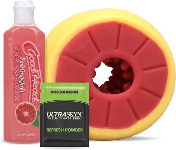 Набор для минета Doc Johnson GoodHead Grapefruit Blowjob Set - Yellow (мятая упаковка!!!),  - 1