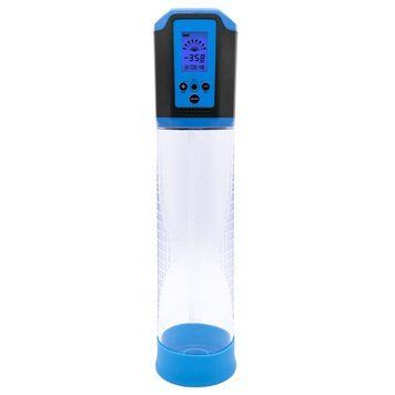 Автоматическая вакуумная помпа Men Powerup Passion Pump Blue, LED-табло, перезаряжаемая, 8 режимов,  - 1