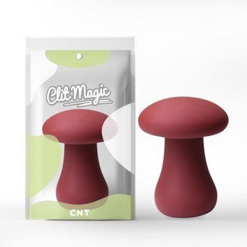 Кліторальний міні вібратор із силікону 3D Design Oyster Mushroom червоного кольору, Червоний - 1
