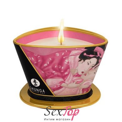 Масажна свічка Shunga Massage Candle – Rose Petals (170 мл) з афродизіаками SO2510 фото