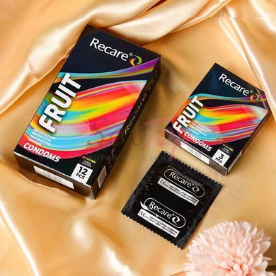 Презервативи Holographic Recare Fruit Flavour Condoms 3 шт, аромати: м'ята, банан, полуниця - фото товару 5
