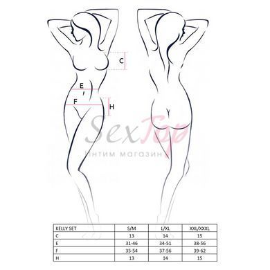 Комплект білизни Passion KELLY SET S/M, black, ліф, трусики, пояс для панчох - фото товару 3