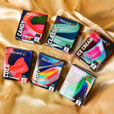 Презервативи Holographic Recare Fruit Flavour Condoms 3 шт, аромати: м'ята, банан, полуниця - фото товару 7