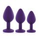 Набір силіконових анальних пробок із кристалом Rianne S: Booty Plug Set Purple, діаметр 2,7см, 3,5см SO3908 фото 4