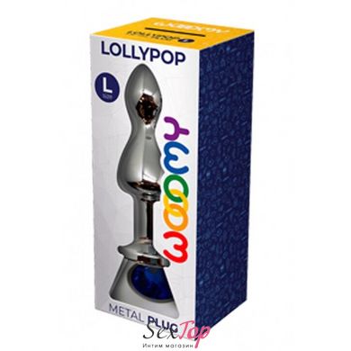 Металлическая анальна пробка Wooomy Lollypop Double Ball Metal Plug Blue L диаметр 3,5, длина 10,5см - SO7419