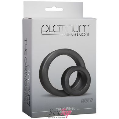 Набір ерекційних кілець Doc Johnson Platinum Premium Silicone — The C-Rings — Charcoal SO4918 фото