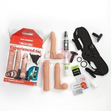 Набор для страпона Doc Johnson Vac-U-Lock Dual Density Experienced Set, диаметр 2&times;7см, 7,7см &mdash;  фото товара 6