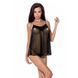 Сорочка прозрачная беби долл Passion MELANIA CHEMISE S/M black (мятая упаковка!!!),  фото 1