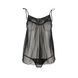 Сорочка прозрачная беби долл Passion MELANIA CHEMISE S/M black (мятая упаковка!!!),  фото 4