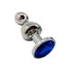 Металлическая анальна пробка Wooomy Lollypop Double Ball Metal Plug Blue L диаметр 3,5, длина 10,5см - SO7419 1