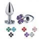 Анальная металлическая пробка с зеленым камнем Metal Clover Butt Plug Jewelry Large &mdash; фото 3 из 3
