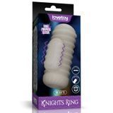 Вібронасадка на член ребриста біла Lovetoy Knights Ring - фото товару 1
