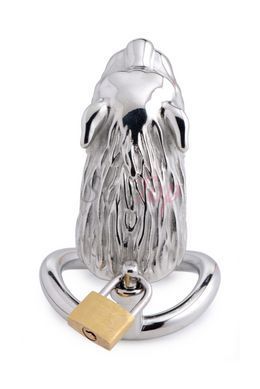 Клітка для пеніса Master Series: Tiger King Cock Cage With Lock, три кільця, замок, три ключі - фото товару 4