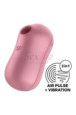 Вакуумний стимулятор із вібрацією Satisfyer Cotton Candy Light Red - фото товару 2