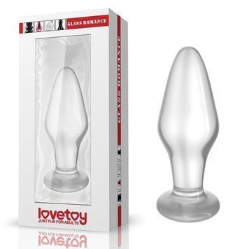Прозрачная стекляная анальная пробка Lovetoy &mdash;  фото товара 1