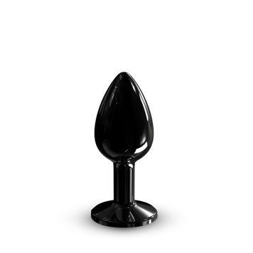 Металева анальна пробка з кристалом Dorcel Diamond Plug Black S,  - 1