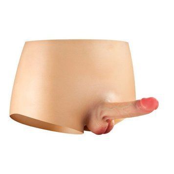 Силиконовые трусики с полым фаллоимитатором Real Body Real Manly Hollow S/M (мятая упаковка!!!),  - 1