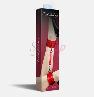 Поножі Feral Feelings &ndash; Ankle Restraints, натуральна шкіра, red - фото товару 2