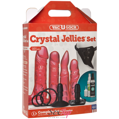 Набор для страпона Doc Johnson Vac-U-Lock Crystal Jellies Set, диаметр 3,8см, 2×4,5см, 5,1см SO1989 фото