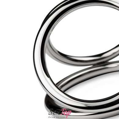 Тройное эрекционное кольцо Sinner Gear Unbendable - Triad Chamber Metal Cock and Ball Ring - Large SO4617 фото