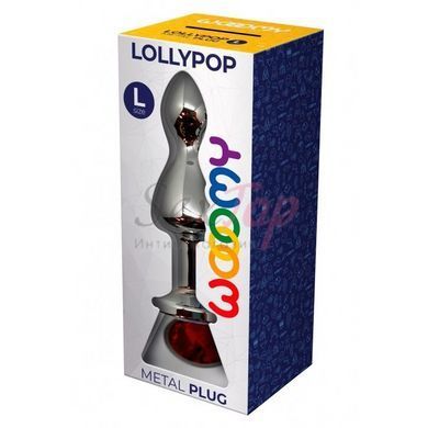 Металлическая анальная пробка Wooomy Lollypop Double Ball Metal Plug Red L диаметр 3,5, длина 10,5 с &mdash;  фото товара 3