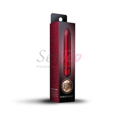 Вибропуля Rocks Off RO-90mm 10 Speed Scarlet Velvet матовая, 10 режимов работы, на батарейке, Алый - 5