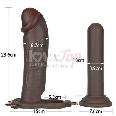 Страпон ремінний порожнистий чоловічий чорного кольору Lovetoy Ingen 10 Enhanced Set розміри L/XL/2XL - фото товару 11