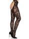 Колготки Leg Avenue Rose Lace Crotchless Tights with Open One Size Black &mdash; фото 3 из 4