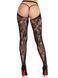 Колготки Leg Avenue Rose Lace Crotchless Tights with Open One Size Black &mdash; фото 2 из 4