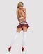 Эротический костюм школьницы с мини-юбкой Obsessive Schooly 5pcs costume S/M, бело-красный, топ, юбк SO7304 фото 4