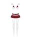 Эротический костюм школьницы с мини-юбкой Obsessive Schooly 5pcs costume S/M, бело-красный, топ, юбк SO7304 фото 5
