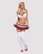 Эротический костюм школьницы с мини-юбкой Obsessive Schooly 5pcs costume S/M, бело-красный, топ, юбк SO7304 фото 3
