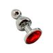 Металева анальна пробка Wooomy Lollypop Double Ball Metal Plug Red L діаметр 3,5 см, довжина 10,5 см - SO7420 1