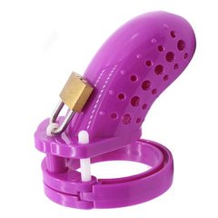 Пластиковий пристрій цнотливості для чоловіків, фіолетовий. IXI58724 фото