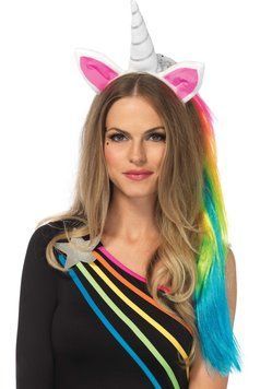 Обруч ріг єдинорога Leg Avenue Magical Unicorn Headband, з райдужною гривою,  - 1