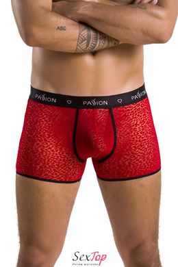 Чоловічі прозорі боксери Passion 046 Short Parker L/XL Red, сітка, під леопард SO7609 фото