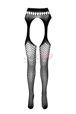 Эротические колготки-бодистокинг Passion ECO S002 black, с доступом, геометрическое плетение &mdash;  фото товара 5