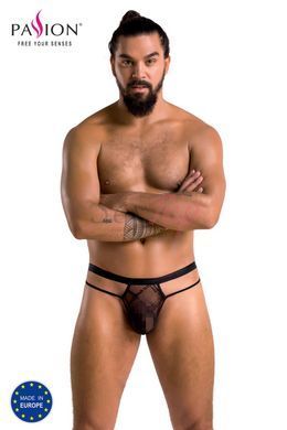 Мужские прозрачные стринги Passion 029 Thong Collin S/M Black, сетка &mdash;  фото товара 5
