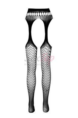 Эротические колготки-бодистокинг Passion ECO S002 black, с доступом, геометрическое плетение &mdash;  фото товара 6