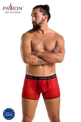 Чоловічі прозорі боксери Passion 046 SHORT PARKER L/XL Red, сітка, під леопард - фото товару 5
