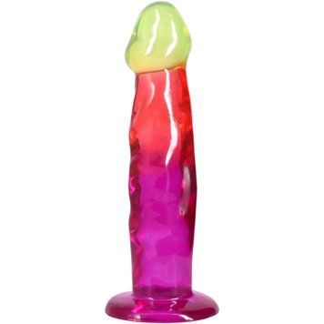Дилдо Doc Johnson Crystal Jellies - 7.5 Inch Classic Dong - Rainbow,  - 1