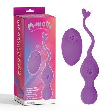 Виброяйцо с хвостиком фиолетового цвета Chisa Heart Waves Bullet Vibrator &mdash;  фото товара 1