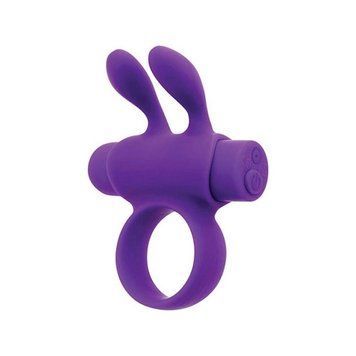 Ерекційне віброкільце S Pleasures Premium Rabbit Ring фіолетове, зі знімною віброкулею та вушками - фото товару 1
