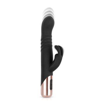 Вибратор-кролик Rosy Gold - Rabbit Vibrator with thrusting function - Black,  - 1