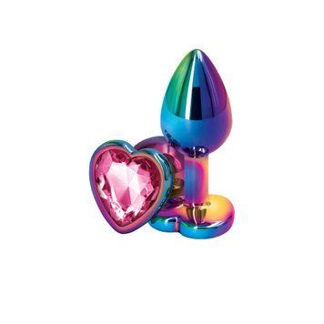 Анальна пробка NS Novelties Rear Assets - Multicolor Heart - Small - Pink,  - 1